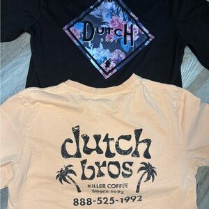 ✌️Lot of 2- Tropical Vibe Dutch Bros Graphic Tees- Large